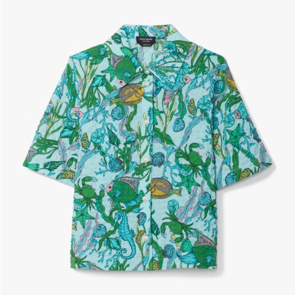 Kate Spade Under The Sea Collared Top